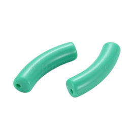 10 x Acryl kralen tube opaque Light Sea Green ca. 32x8mm (gat Ø1.8mm)