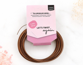 1 rol Vaessen Creative aluminiumdraad 1 mm × 10 meter – Chocolate mat (Nikkelvrij)
