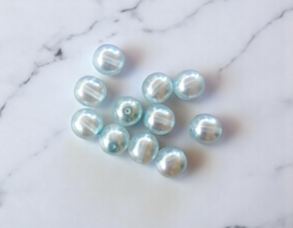 15 x Transparante DQ Glasparel – 10 mm – Kleur Soft Blue – Gat ca. 1 mm