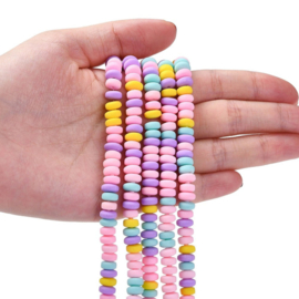 20 x Polymeer kralen rondellen 7mm Mix Lilac