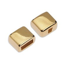 DQ metaal eindstuk voor 5 x 2mm goudkleur doorsnede:  5 x 2,2mm  (Nikkelvrij)