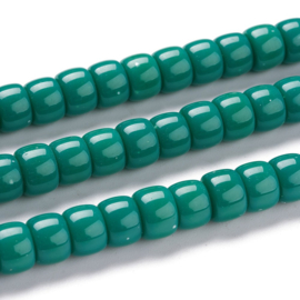 10 x rondellen glaskralen Teal 8mm