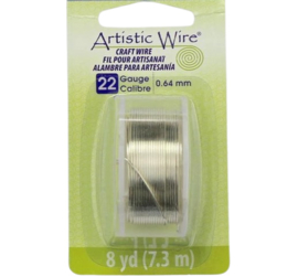 1 x Rol Artistic Wire 0,64mm 7,3 meter  Craft Wire - Tarnish Resistant Silver (Nikkelvrij) (Op is op)