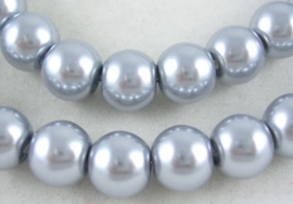 25 x prachtige glasparel kleur: Silver Gray 10mm