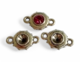 2 x Puntsteenhouder tussenzetsel, antiek zilverkleur, voor SS-29 similisteen 6mm