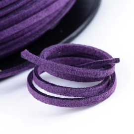 2 meter Faux suède veter  breed  3mm kleur: Medium Purple