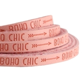 20 cm Plat imi leer 5mm met quote - Boho chic - Rose peach ♥