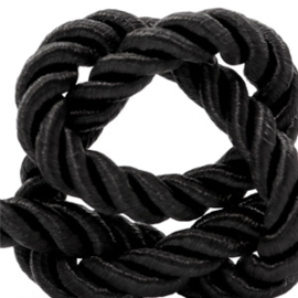 1 rol met 5 meter trendy koord weave c.a. 10mm Black (kies voor pakketpost)