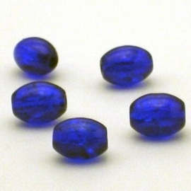 30 x crackle glas kralen ovaal 11 x 8,5mm donker blauw