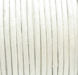 1 x Rol DQ leer rond 2mm Wit per 25 meter