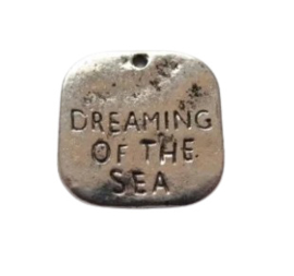 10 x Tibetaans zilveren bedel Dreaming of the Sea 19 x 19 x 2mm gat: 2mm