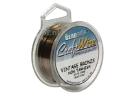 1 x BeadSmith Beadalon Craft Wire Vintage Bronze Tarnish Resistant  Metaaldraad 0,3 mm (Nikkelvrij)