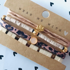 10 x Sieraden kaartjes "Wear Me With ♥" Brown