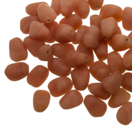 5 x Glaskralen Pebble Mat Vintage Orange