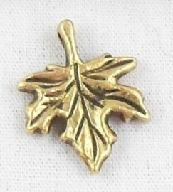 6 x Tibetaans Zilveren eiken blad 17x14 x 2,5mm goud kleur (Nikkelvrij)