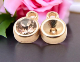 1 x  DQ metaal  Hanger voor SS29 (c.a. 6mm) Puntsteen Rose Goud 11,5 x 8,2 mm  oogje 2 mm (Nikkelvrij)