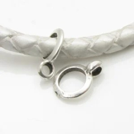 DQ metaal hanger met oog diameter 3mm antiek zilverkleur oogje 2,3mm (nikkelvrij)