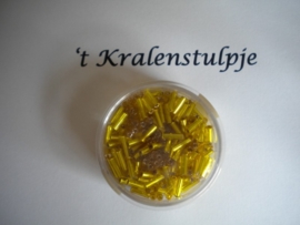 Pracht - glasstiften buisjes met zilverinslag 6mm 17 gram geel