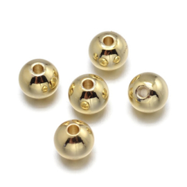10 x  18K Gold plated metalen metalen kralen 8mm gat: 1,6mm (Nikkelvrij) 