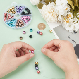 1 doosje Acryl kralen rondelle groot gat 10 mm – gat 4,8 mm – mix kleuren