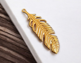 1 x DQ metaal hanger veer 60 x 18mm Ø2mm goud kleur (Nikkelvrij)