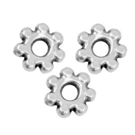 10 x DQ metaal kraal spacer Bali ring 4.8mm Antiek zilver Ø1.3 mm