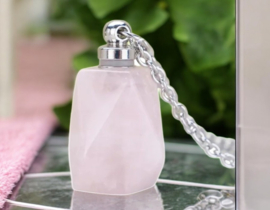 Gedenk hanger mini urn van  edelsteen Rose Quartz