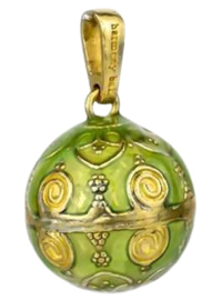 Echt Sterling 925 massief zilveren harmony ball Engelenroeper met klankbol groen verguld