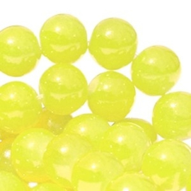 30x Glaskralen opaal vintage 6 mm Light Olive Green