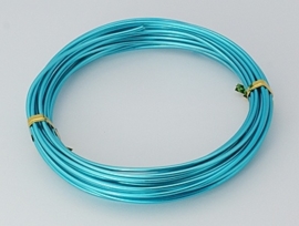 Aluminium draad 1,5mm dik, 6m per rol Turquoise