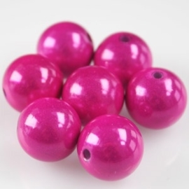 20 stuks Miracle/3-D kraal rond fuchsia 6 mm gat: c.a. 1,5mm