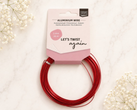 1 rol Vaessen Creative aluminiumdraad 1 mm × 10 meter – Red (Nikkelvrij)