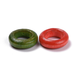 20 x Houten ringen mix kleuren 12 x 6mm, binnen Diameter: 6mm
