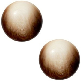 2 x Cabochon Polaris Jaquard 12 mm Beige dark topaz