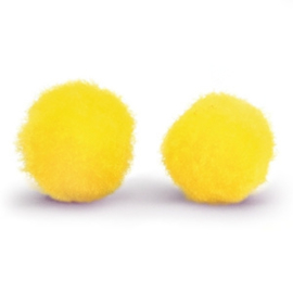 5 x Pompom bolletje 8mm Yellow ~zonder oogje