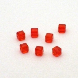 6x Preciosa Handgeslepen kristal kraal 4mm rood