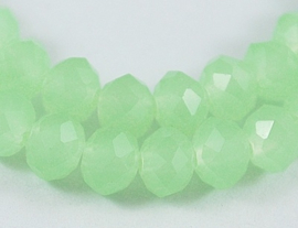 10 x Briolette kraal 8 x 6 mm gat 1,5mm  light opal green