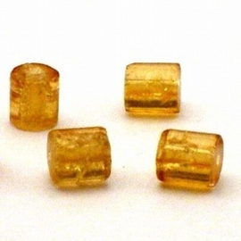 30 x crackle glas kralen cilinder vorm 7 x 8mm gat: 1,5mm topaz