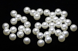 20 x ronde acryl parels zonder gat wit 6mm