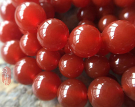 10 x edelsteen kraal van rode Carnelian Carneool  8mm