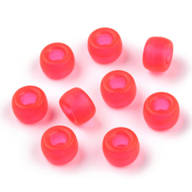 20 x  Rondellen acryl kralen 9 x 6mm Gat: 3,8mm Frosted Cerise