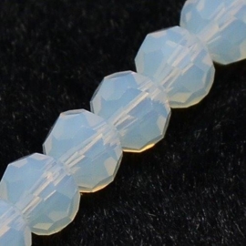 10 x  Facet kraal van Opalite glas 8mm gat 1mm