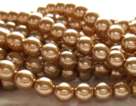 30 x prachtige glasparel 8mm kleur: Light Copper