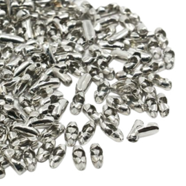 10 x DQ Slotje ball chain voor 1 mm ballchain platinum (Nikkelvrij)