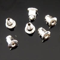 20 x verzilverde oorbel stoppers  5 x 6mm of te gebruiken als dopjes voor spelden.