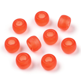 20 x  Rondellen acryl kralen 9 x 6mm Gat: 3,8mm Frosted Tomato