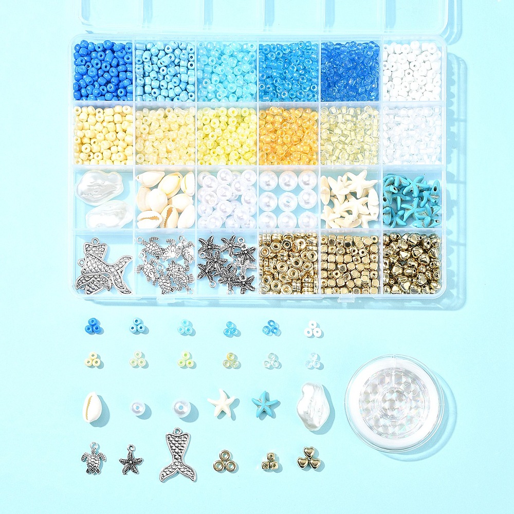 1 x DIY stretch sieraden maken set – ocean beach thema (In bestelling)