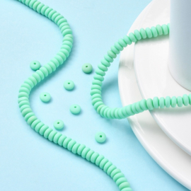 20 x Polymeer kralen rondellen 7mm Aquamarine