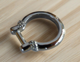 DQ metaal ring 18mm om zelf nog kraal op te plaatsen met gat vanaf 3,5mm