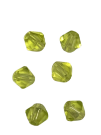 20 x Pesciosa bicone kristal kralen 4 mm gat 1 mm licht groen